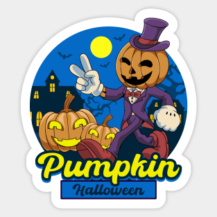 Scary Pumpkin Halloween Sticker